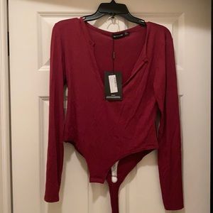 Burgundy body suit